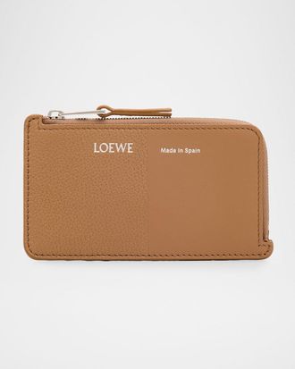 Loewe Smooth & Grained Leather Coin Cardholder