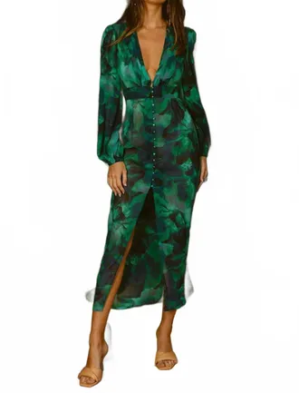 Runaway The Label Calista Midi Dress In Green