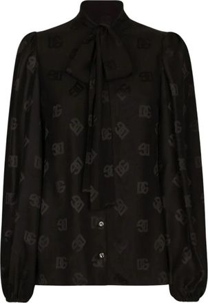 Dolce & Gabbana Casual Katoenen Overhemd - Dames - Blouses - Zwart - M - Katoen - Overhemden