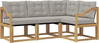 vidaXL Conjunto De Sof&aacute;s De Exterior 4 Uds. Blanco Y Gris Claro Vidaxl