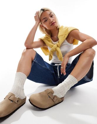 Birkenstock Boston - Zoccoli in pelle oliata color tabacco-Neutro