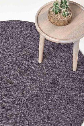 Homescapes Melange Braided Round Rug in Grey | Size: 200 cm diameter