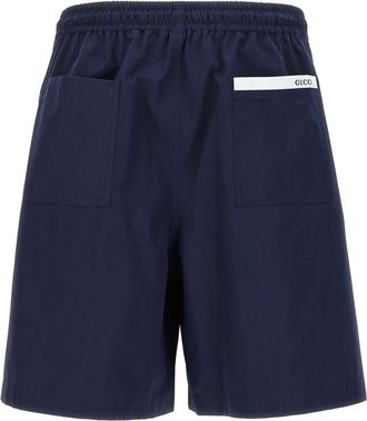 Gucci Mens Blue Cotton Bermuda Shorts