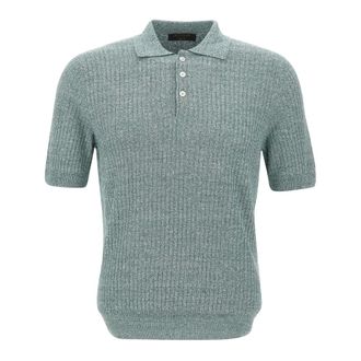 Gran Sasso Ribbed Knit Polo Shirt - male - Gran Sasso - Polo Shirts - Green - 2XL - Tops