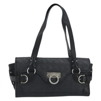 Ferragamo Pre-owned Leather Shoulder Bag - Dames - Pre-owned - Zwart - Maat: ONE Size Leer