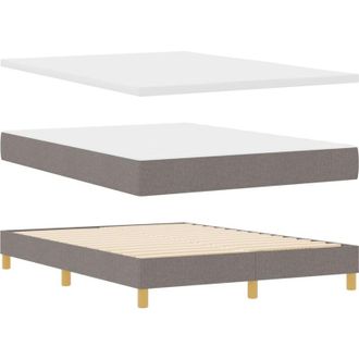 vidaXL vidaXL Box Spring Bed with Mattress - Taupe, 140x190 cm, Fabric