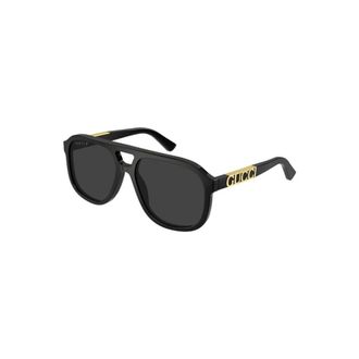 Gucci Pilot Zonnebrillen - unisex - Accessoires - Zwart - Maat: 58 MM Nylon
