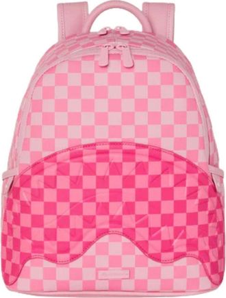 Sprayground Pink Sharks In Paris Patch Savage Backpack Pink B9013