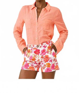 Lilly Pulitzer Callahan Mid Rise Short In Resort White Pansy Fansy
