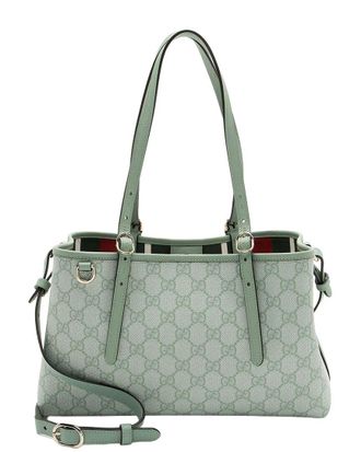 Gucci Gg Supreme Emblem Medium Tote (Authentic Pre-Loved)