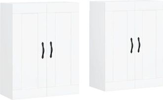 vidaXL Wall Mounted Cabinets 2 pcs White Engineered Wood Vidaxl