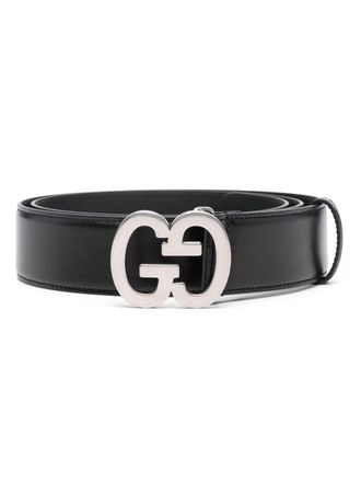 Gucci logo-buckle leather belt - Black