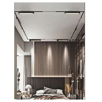 Trade Shop Trade Shop Traesio - Trade Shop - Faretto Orientabile Binario 12w 6 Led Bianco Nero Luce 6500k 4000k 3000k Pst-27 - Negro