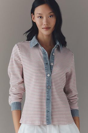 Dolan Denim Mixed Cardigan Top