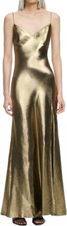Retrof&ecirc;te Metallic Maxi Dress In Gold