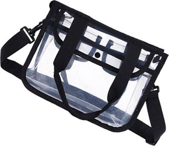 Frcolor Transparent EVA Shoulder Bag Lightweight Summer Crossbody Handbag for Women Black Fashionable Single Shoulder Tote for Travel Beach Work College