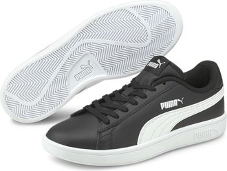 Puma Sneaker PUMA SMASH V2 L, Damen, Gr. 42,5, schwarz-weiss (puma schwarz, puma wei&szlig;), Leder, Synthetik, Schuhe Sneaker