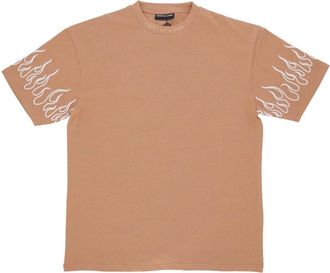 Vision Of Super Vlam Borduurwerk Tee Terracotta T-Shirt - Heren - T-shirts - Oranje - L - Katoen - Tops