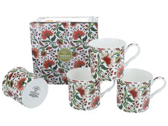OEM Heritage, Juego De 4 Tazas - Peon&iacute;a Oriental, Flores De Peon&iacute;a