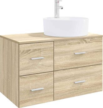 vidaXL Juego De Muebles De Ba&ntilde;o 2 Uds. Roble Sonoma Vidaxl