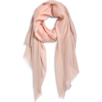 Vince Lightweight Dip Dye Cashmere Scarf in Pumice Stone at Nordstrom