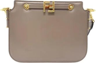 Fendi Pre-owned Cross Body Bags, female, Gray, Size: ONE SIZE Pre-owned Leather shoulder-bags