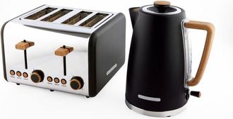 Hamilton Beach Kettle & Toaster Set Scandi Collection Matte Black
