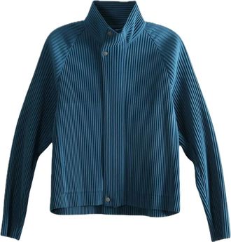 Issey Miyake Tailored Pleats 1 Blouson - Heren - Zomerjassen - Blauw - XL - Polyester - Jassen