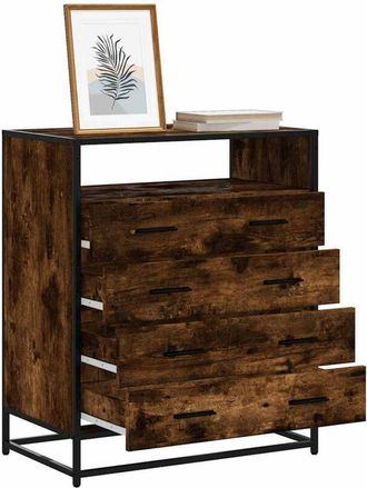 vidaXL C&oacute;moda De Madera Contrachapada Roble Ahumado 70x41x83,5 Cm Vidaxl