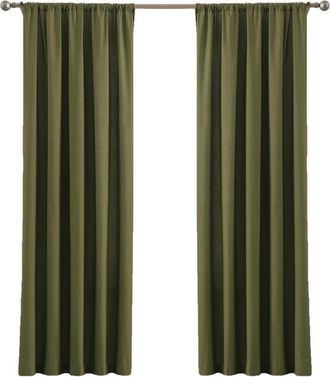 Brooklyn Loom Solid Cotton Percale Window Curtain Pair