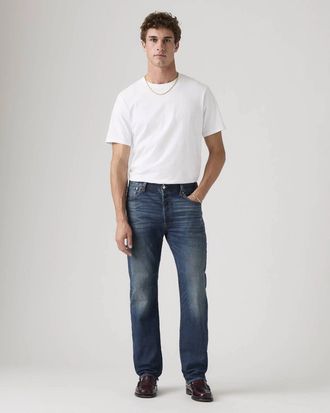 Levi's 501 Original Fit Jeans Mens Blue Denim Straight Button Fly JAX1298