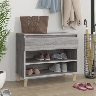vidaXL Shoe Cabinet Grey Sonoma 70x36x60 cm Engineered Wood Vidaxl