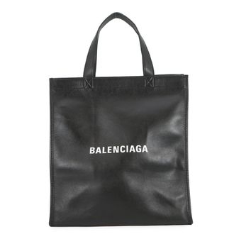 Balenciaga Black Leather Handbag Tote Bag (Pre-Owned)