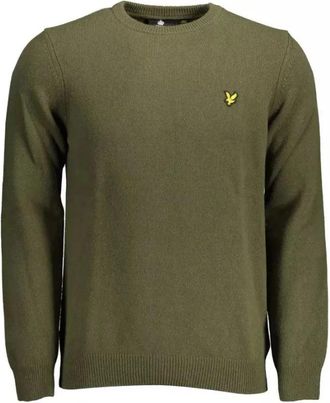 Lyle & Scott Groene wollen trui - Heren - Ronde hals truien - Groen - S - Wol - Truien & Vesten