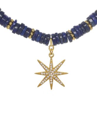 Rachel Reinhardt Jewelry Coastal Blues 14K Over Silver Blue Lapis Cz Star Pendant Necklace
