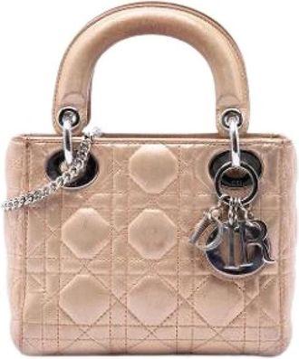 Dior Pre-owned Mini Lady - Dames - Vintage Mini Tas - Beige - ONE Size - Leer - Vintage