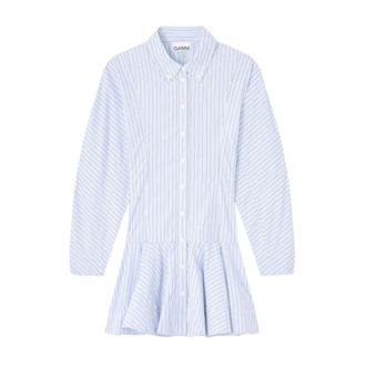 Ganni Shirt Dresses, female, Blue, Size: M Stripe Shirt Dress