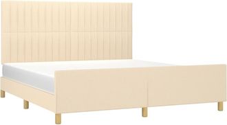 vidaXL Cama Sin Colch&oacute;n Tela Color Crema 160x200 Cm Vidaxl