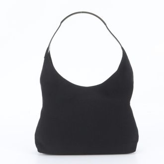 Gucci Black Leather Nylon Handbag Shoulder Bag Tote Bag (Pre-Owned)