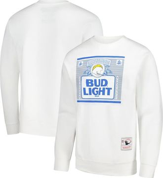 Mitchell & Ness Mens Mitchell & Ness x Bud Light White Los Angeles Chargers The Crest Pullover Sweatshirt at Nordstrom, Size Xxx-Large
