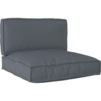 vidaXL Juego De Cojines De Paleta 2 Pcs Antracita 80 X 80 X 12 Cm Vidaxl