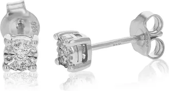 Vir Jewels 1/10 cttw Lab Grown Diamond Composite Earrings in Sterling Silver With Push Backs For Women