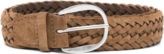 Orciani Bruin Leren Riem met Gespsluiting - Heren - Riemen - Bruin - 110 CM - Accessoires
