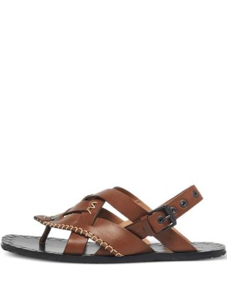 Bottega Veneta strappy leather sandals - Brown
