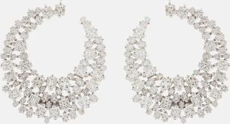 Suzanne Kalan 18kt white gold hoop earrings with diamonds