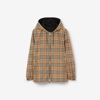 Burberry Reversible Check Hooded Jacket, Size: XXL, Archive Beige