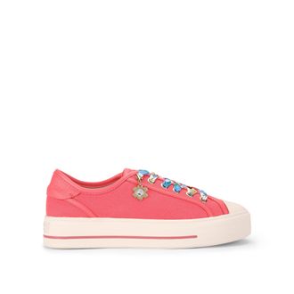 Kurt Geiger Womens Lace Up Sneaker Sneakers - Pink Fabric - Size UK 4
