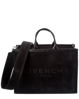 Givenchy G-Tote Medium Suede & Croc-Embossed Leather Tote