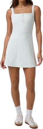 Travis Mathew Move Knit Tank Zip Dress In Cloudwash