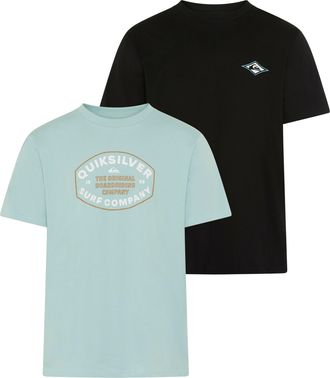 Quiksilver T-Shirt QUIKSILVER STAY IN RETRODREAM PACK, Herren, Gr. XXL, schwarz, blau, Obermaterial: 100% Baumwolle, Shirts T-Shirt, f&uuml;r Erwachsene, Kurzarmdesig